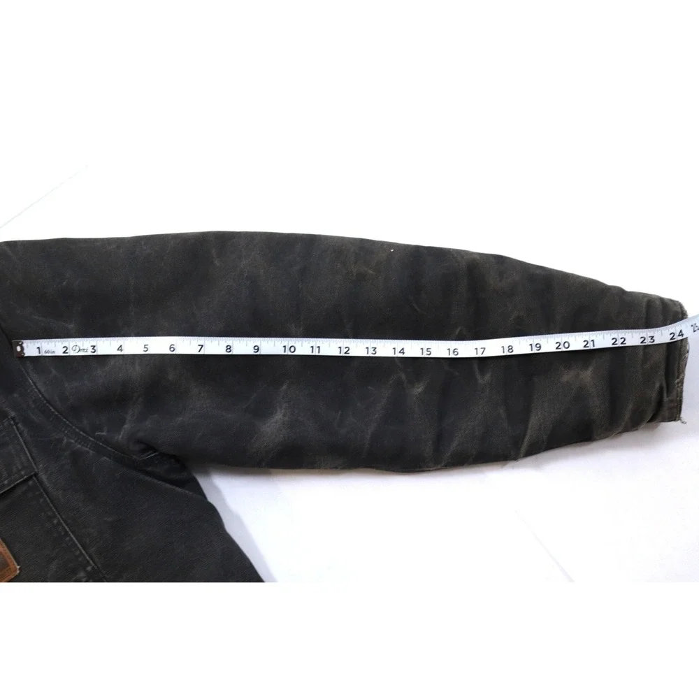 VTG Carhartt Workwear Duck Canvas Quilted Lined Barn Coat Men Large Tall C26 Blk